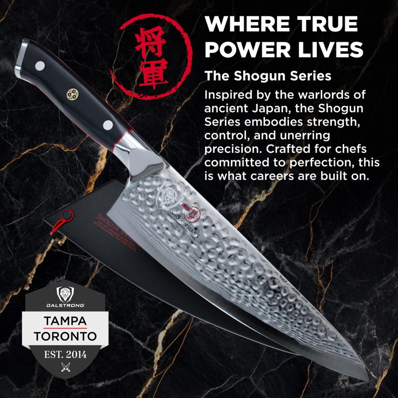 Dalstrong Professional Chef Knife - 8â€ Blade - Shogun Series ELITE - Damascus Chef Knife - Japanese AUS-10V Super Steel - G10 Black Handle - Razor Sharp - Chef Knife with Sheath - Image 5